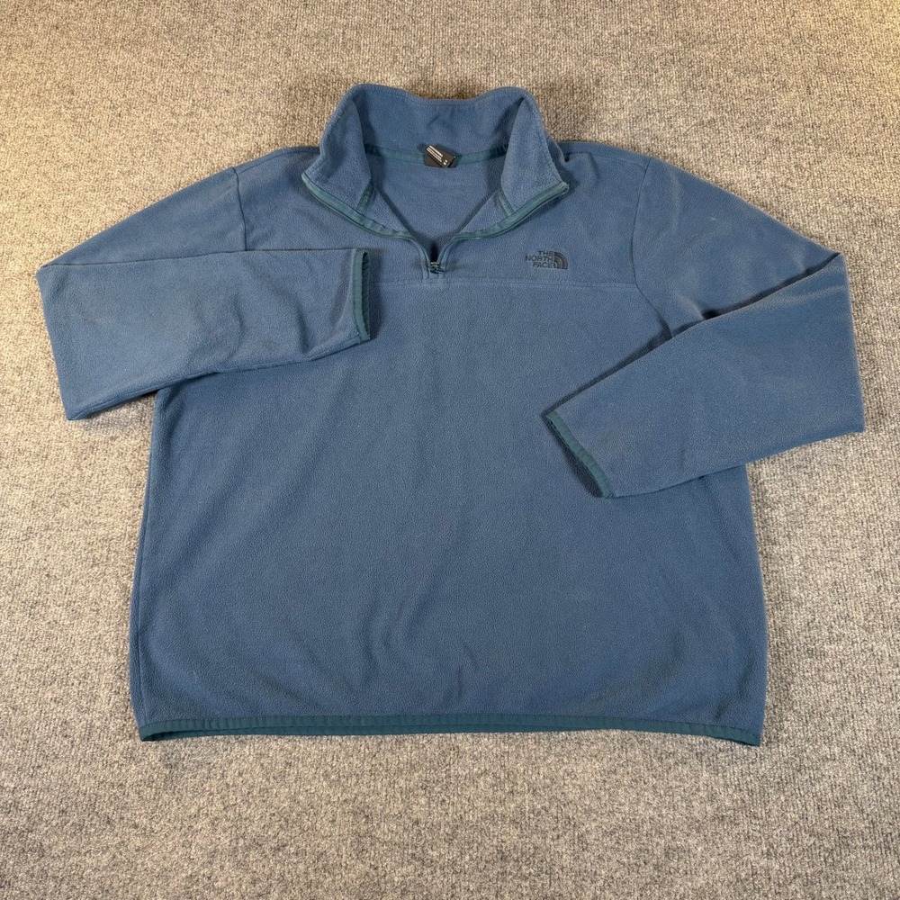 The North Face Mens TKA 100 Glacier 1/4 Zip Fleece Pullover Blue XL NF0A48KRBH7